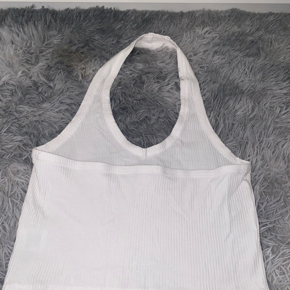 White Ribbed Crop Top - Picture 3 of 3